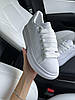 Жіночі кросівки Alexander McQueen White Взуття Олександр Макквін білі шкіряні модні кеди, фото 3