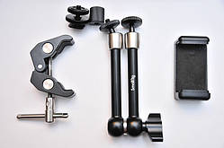 Smallrig 3 в 1 Шарнір Magic Arm 11" (28 см) + Краб Струбцина Тримач телефона 1/4 штатив