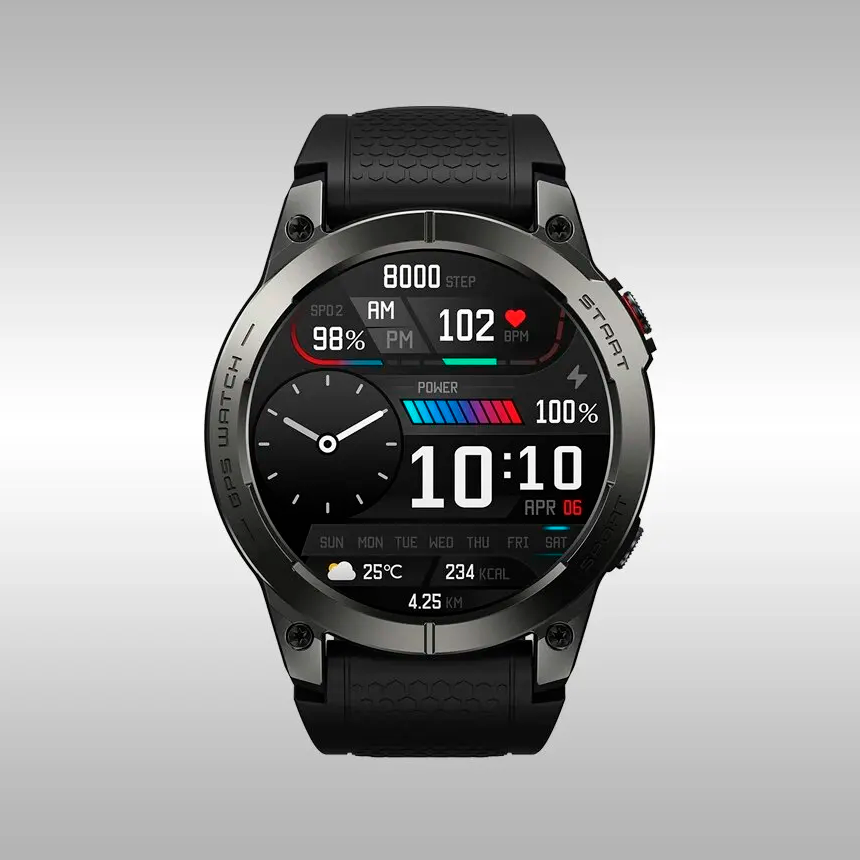 Смарт годинник Zeblaze Stratos 3 black, IP68, екран 1,43'' AMOLED, фото 1