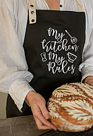 Фартух універсальний з чудовим написом "My kitchen my rules"