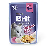 Влажный корм для кошек Brit Premium Cat Chicken Fillets Jelly pouch 85 г филе курицы в желе