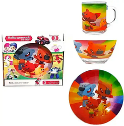 Набір дитячого посуду МіМіМішки тарілка, чашка, піала A9551/33