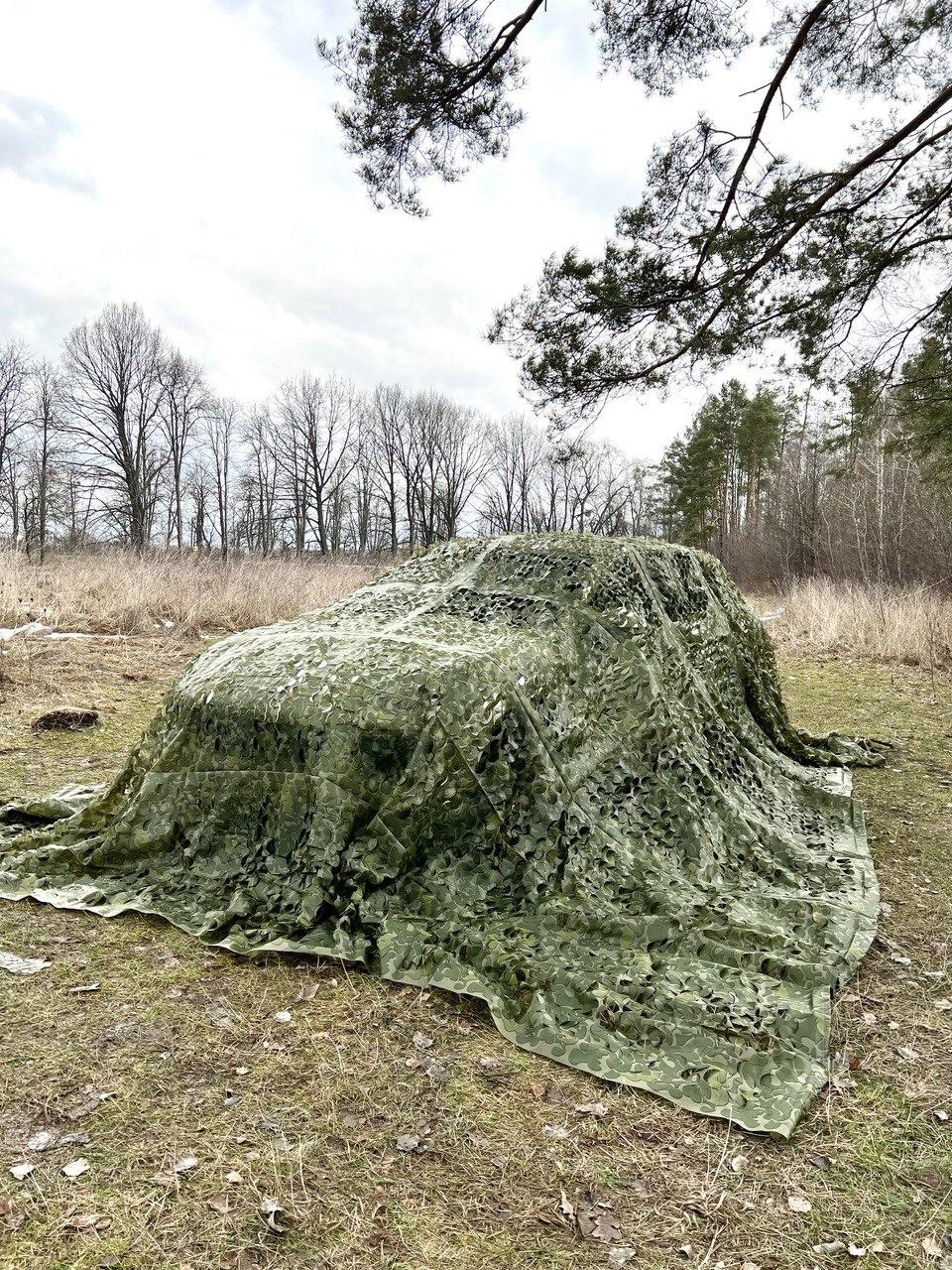 Маскувальна сітка 5х7м весна/літо для автомобіля, пікапа, позашляховика та техніки. "Листя зелене №2", фото 1