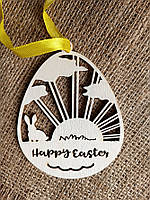 Пасхальное украшение из дерева Happy Easter