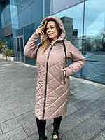 Жіночий весняний плащ великих розмірів, жіноча куртка Капучино, 58