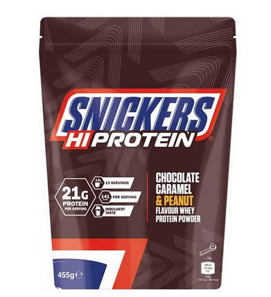 Протеїн SNICKERS Hi Protein chocolate caramel & peanut 455г, фото 3