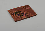 Шкіряний затискач для купюр з орнаментом "Етно", фото 3