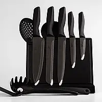 Набір ножів для кухні на підставці 9 предметів, набір кухонного приладдя