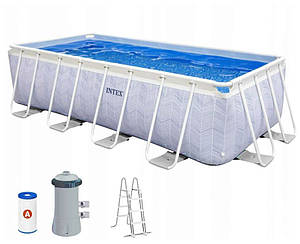 Каркасний басейн 400*200*100 см, сходи, фільтр-насос (2006 л/год), Intex 26780