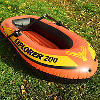 Надувная лодка Explorer 200, 185*94 см, Intex 58331, 2 весла, насос