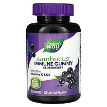 Бузина для дітей і дорослих Nature's Way "Sambucus Gummies Standardized Elderberry" (60 цукерок)