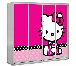 Шафа купе (шкаф купе) чотирьохдверна в спальню, дитячу фасад фотодрук Viorina-Deko