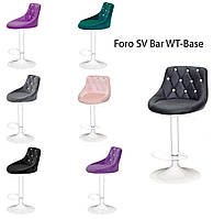 Барный стул Foro SV Bar WT-Base белая круглая опора Ø 385 мм, регулировка высоты, мягкое сиденье со стразами