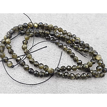 Намистини Обсидіан гранований 3,3мм