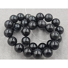 Намистини Обсидіан 12мм, колір чорний