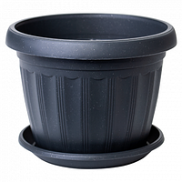 Вазон для квітів з подставкою "Терра" 0,35л 10*8см граніт