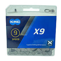 Ланцюг KMC X9 Gray 114 ланок (1/2"х11/128") 9 швидкостей, з замком