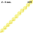 Намистини 6 мм 80 см Скляні під Перли Світло Жовті Перламутрові тон 22, для Біжутерії, для Прикрас, фото 4