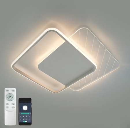 Люстра світлодіодна з пультом AMATO 60 W 2S WHITE/CLEAR