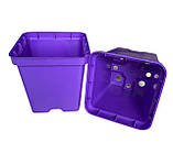 Горщик пластиковий Р9 квадратний фіолетовий, фото 3