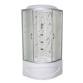 Гідробокс TKF90 Білий мармур WG 90x90x215 глибокий піддон