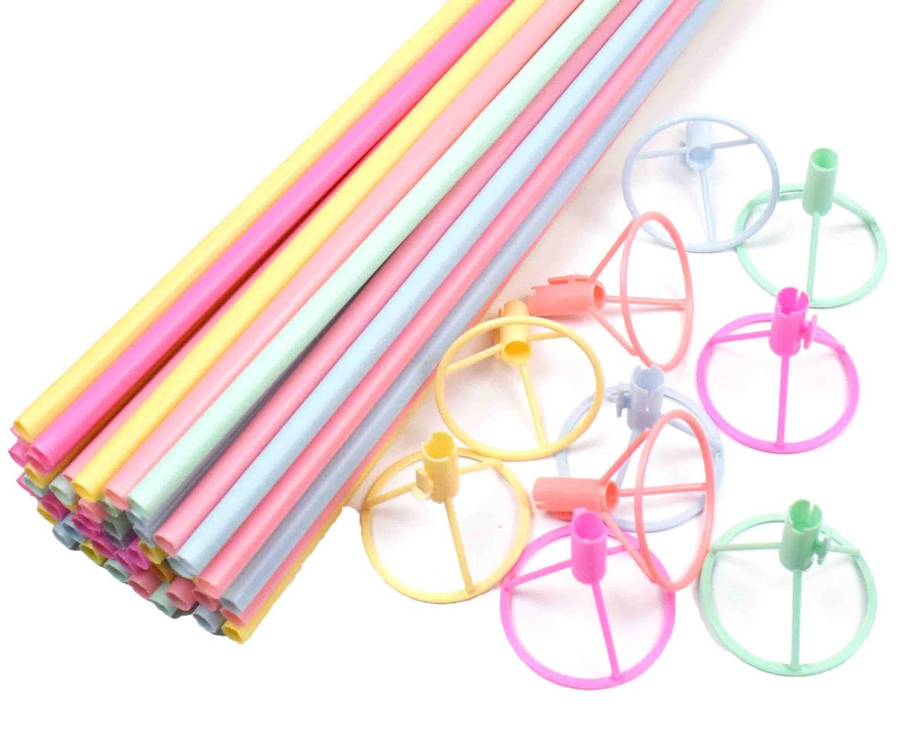 Тримачі для фольгованих куль. Колір: Макарун Асорті. Розмір: 40см. В упак: 50 шт.