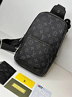Мужская сумка слинг Louis Vuitton серая Чоловіча сумка слінг