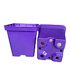 Горщик пластиковий Р9 квадратний фіолетовий, фото 4
