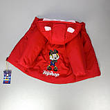 Дитяча демісезонна куртка на флісі з вишивкою для дівчинки весна/ осінь, подовжена Осіння демі курточка від 1 року- червона 80, фото 3