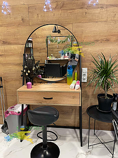 Косметичний столик 900х400х1500мм чорний колір ДСП дуб тахо Kompred OL182/1