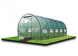 Теплиця, парник плівкова армована 18 м2 MIRPOL Польща з вікнами 3 х 6 х 2 м зелена, фото 2
