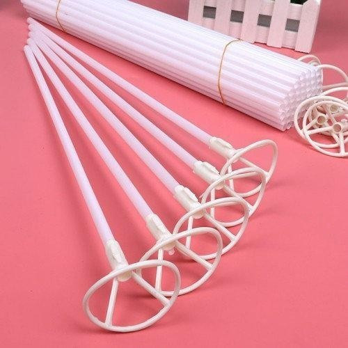 Палички великі з насадками для кульок. Колір: Білий. Розмір: 40см. В упак: 50 шт.