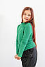 Гольф для дівчинки з горловиною стоєчкою (розміри 116-164) | Трикотаж рубчик 'Мустанг' колір зелений, фото 5