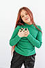 Гольф для дівчинки з горловиною стоєчкою (розміри 116-164) | Трикотаж рубчик 'Мустанг' колір зелений, фото 7