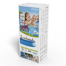 Надувний басейн Intex 26168 (457х122 см) (Картриджний фільтр насос 3785 л/год, драбина, тент, підстилка), фото 5