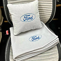 Плед и подушка в машину с логотипом авто Ford