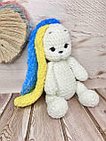 В'язана іграшка Кролик Зайчик плюшевий , ручна робота Амігурумі Патпіотичний, фото 2