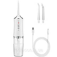 Портативный ирригатор для полости рта 230 мл Portable Oral Irrigator + 2 насадки / Ирригатор для зубов