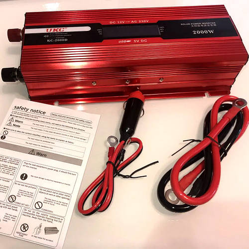 Преобразователь 12в на 220в 2000W (12-220В), инвертор для котла ...