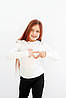 Гольф для дівчинки з горловиною стоєчкою (розміри 116-164) | Трикотаж рубчик 'Мустанг' колір молочний, фото 6