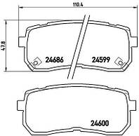 Тормозные колодки дисковые DODGE H100 / HYUNDAI Ix55 1999-2015 г.