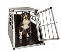 Клітка для собак транспортувальна Tectake чорна XL 65 см x 90 см 69,5 см транспортна клітка перенесення
