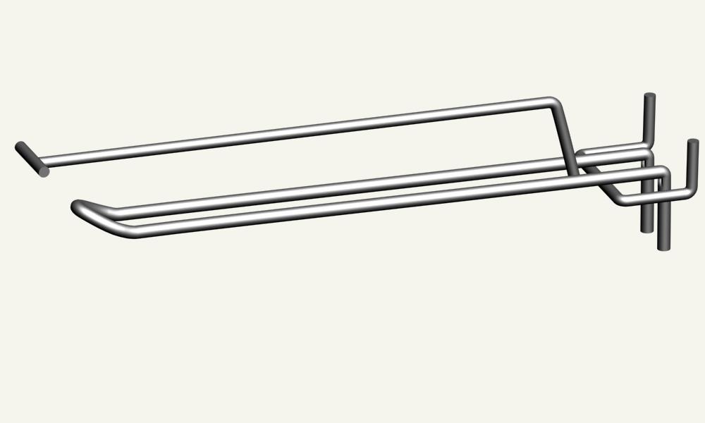 Крючок двойной с ценникодержателем 350 мм - фото 1 - id-p1205843708
