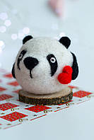 Панда из шерсти подарок ко дню Святого Валентина ручной работы Woollyfox