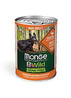 Влажный беззерновой корм Monge Bwild Grain Free Mini Adult для взрослых собак мелких пород с уткой, тыквой и