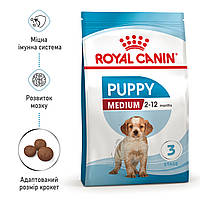Полнорационный сухой корм для собак средних размеров в возрасте от 2 месяцев Royal Canin MEDIUM PUPPY 1 кг