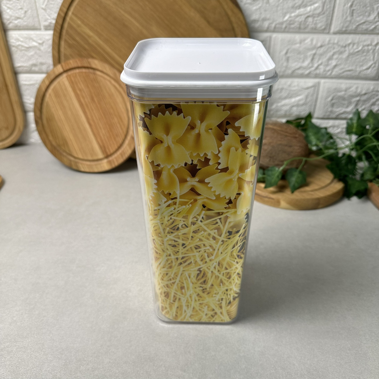 Висока ємність для зберігання спагеті 2.25 л Фікс Алеана біла кришка