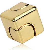 Игрушка Антистресс Спиннер Куб Гироскоп 27 мм Фиджет для Снятия Стресса цвет Золото (00263)
