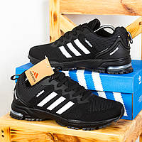 SALE Кроссовки Adidas Marathon черные с белыми полосами 45 29 см