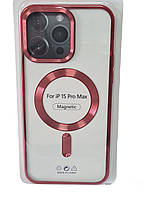 Хромований Чохол Magnetic із Технологією MagSafe для Apple iPhone 15 Pro Max (6.7") Red